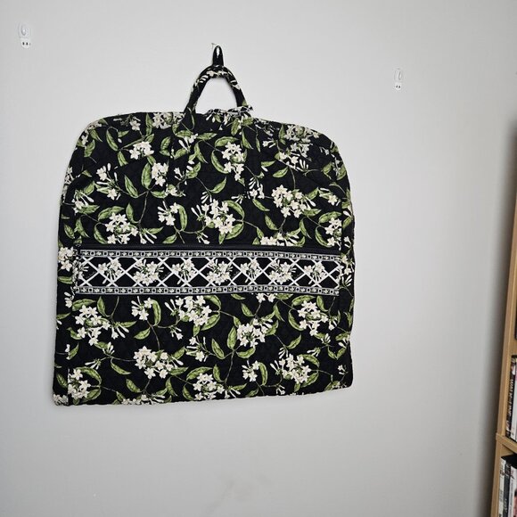 Vera Bradley Garment Bag Jasmine Floral Black White Green Retired 2003 Cottage - Picture 2 of 16